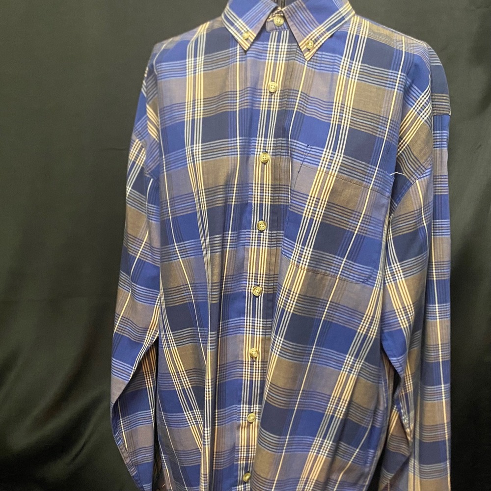 Stone River‎ Adventure Wear Mens Plaid Button Down Shirt Long Sleeve